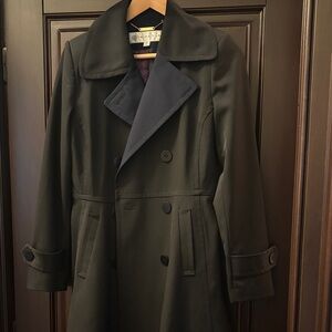 Classic Black Double-Breasted Women's Coat